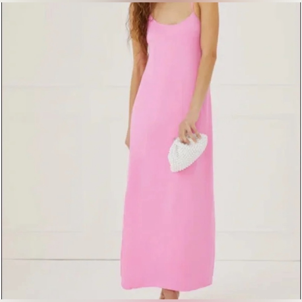 Something Navy Silky Midi Slip Dress